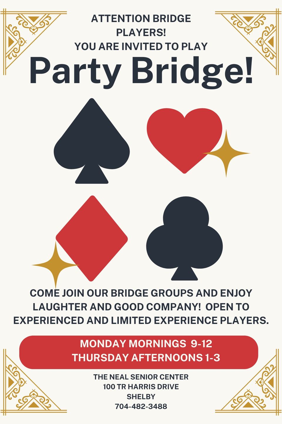 Poster party bridge invitation