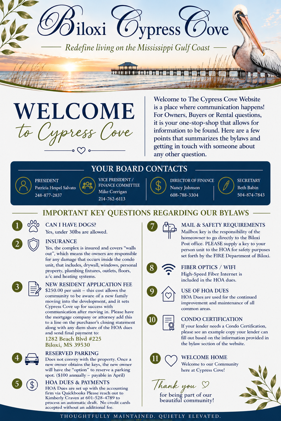 Biloxi cypress cove hoa welcome