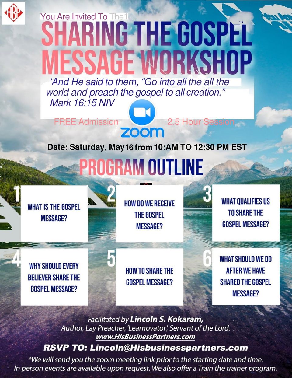 Shaing the gosple message info sheet original