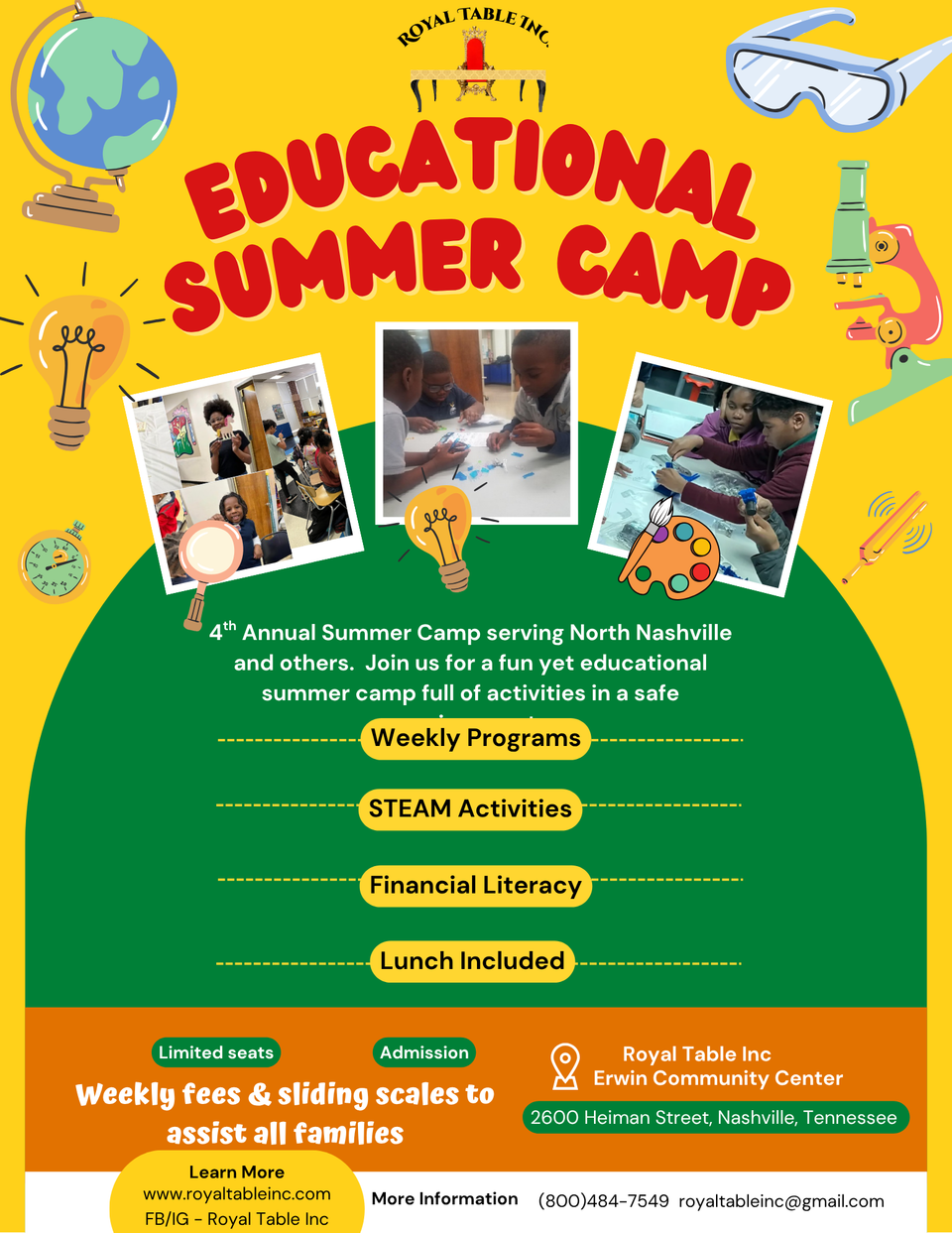 Copy of yellow green playful and colorful summer camp flyer