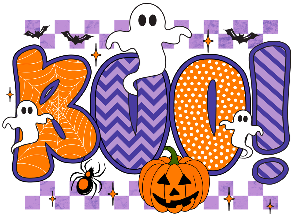 Seasons   halloween   boo purple and orange