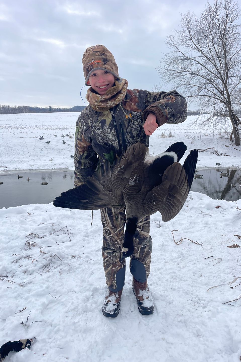 Eleven-year-old Sawyer Mugavero's bagged his goose on  January 19 2026 in Pequea Township