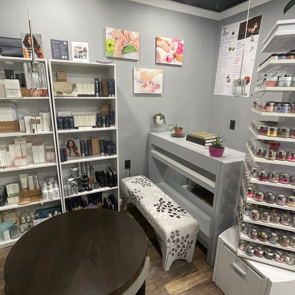 Nail product showcase at Nail Lovers in Sound Beach NY