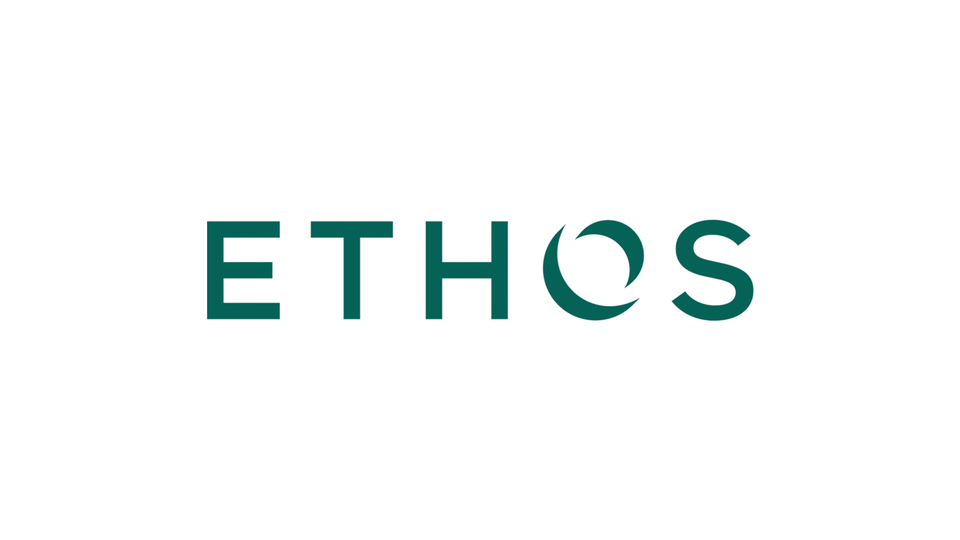 Ethos logo (full white board)