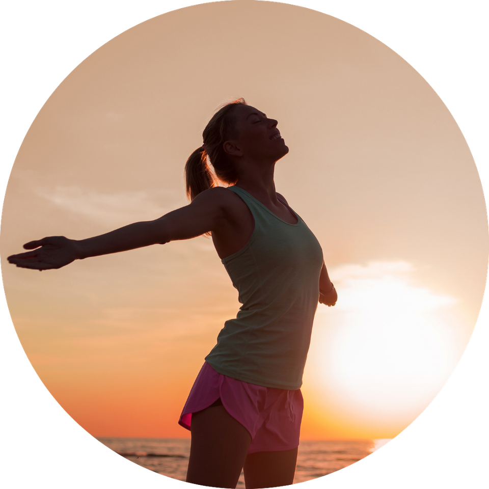 Person standing tall in sunlight after a storm (metaphor for breakthrough)