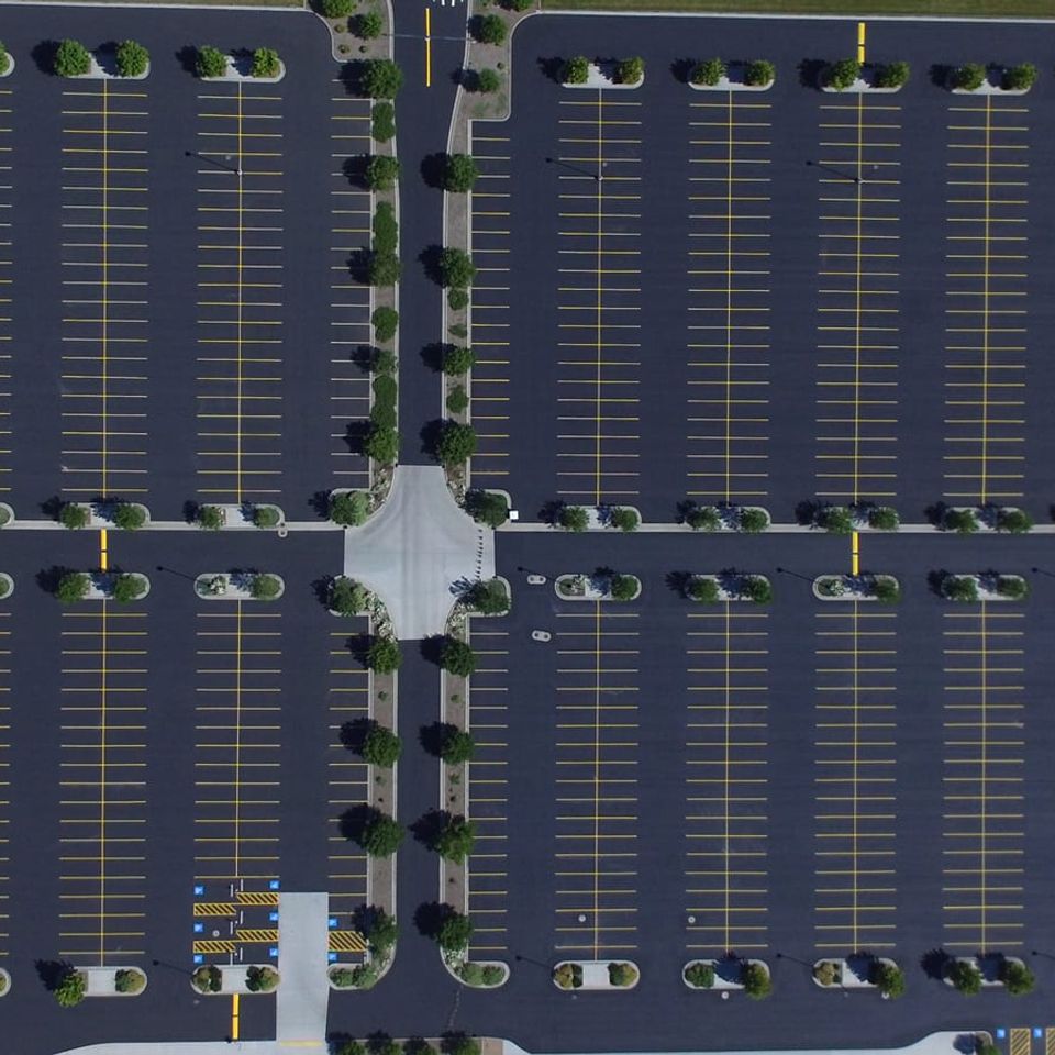 Prime Construction & Asphalt Caldwell ID Complex Parking Lot Airel View