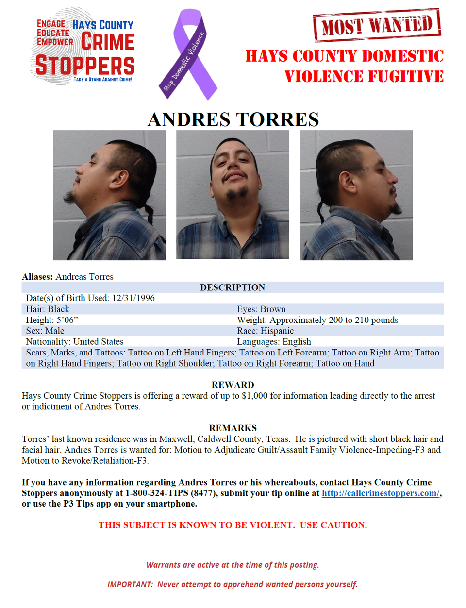 Torres most wanted poster