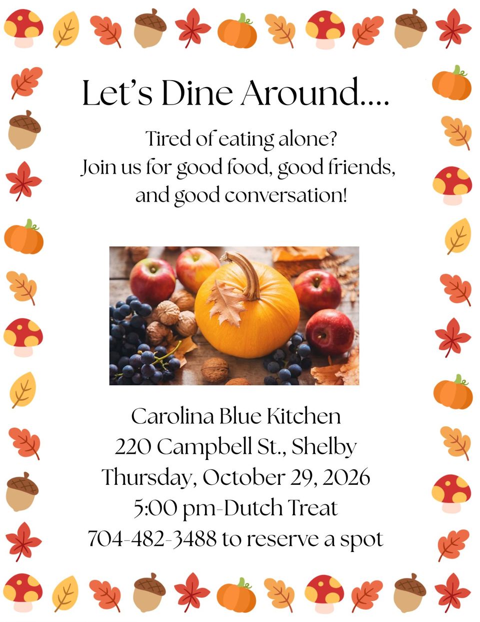 Poster dine around october 2025