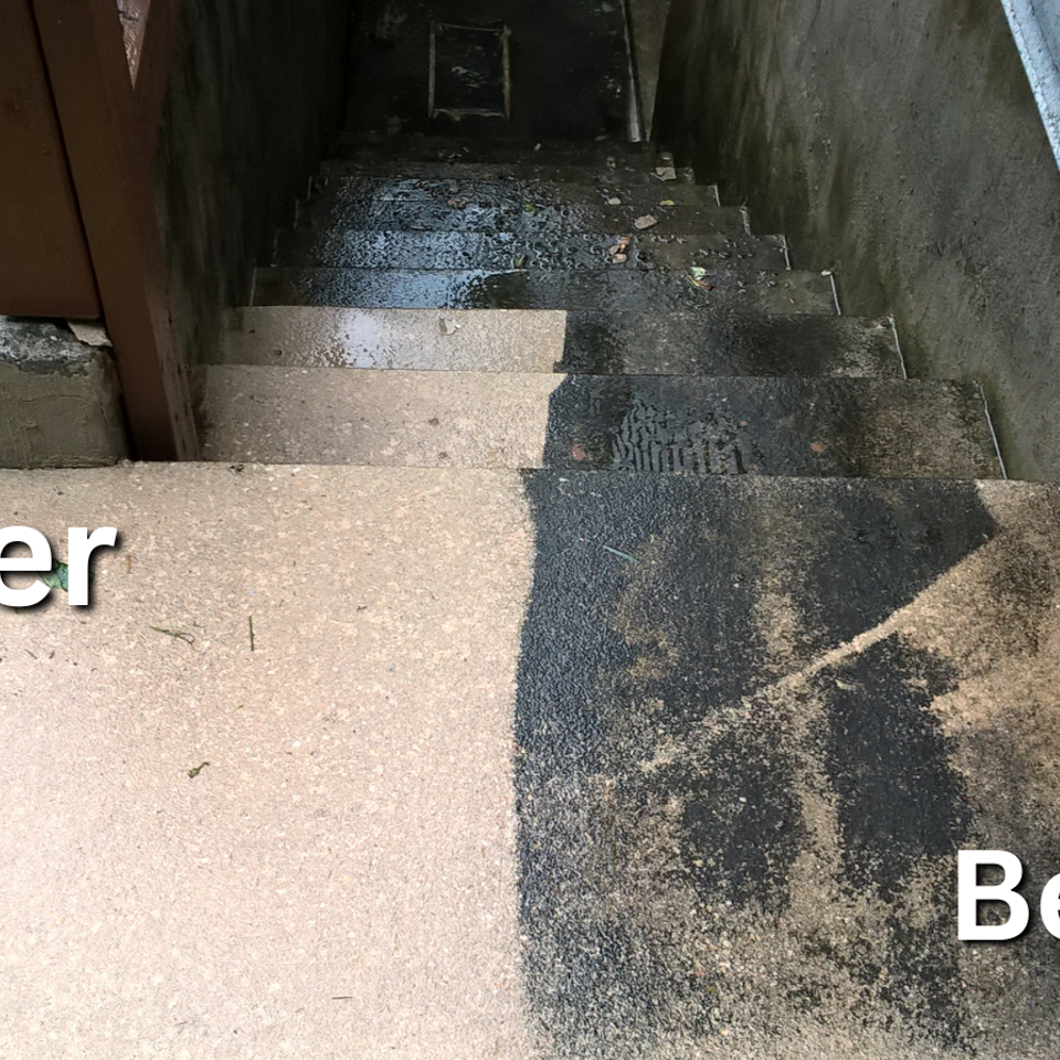 concrete step cleaning 