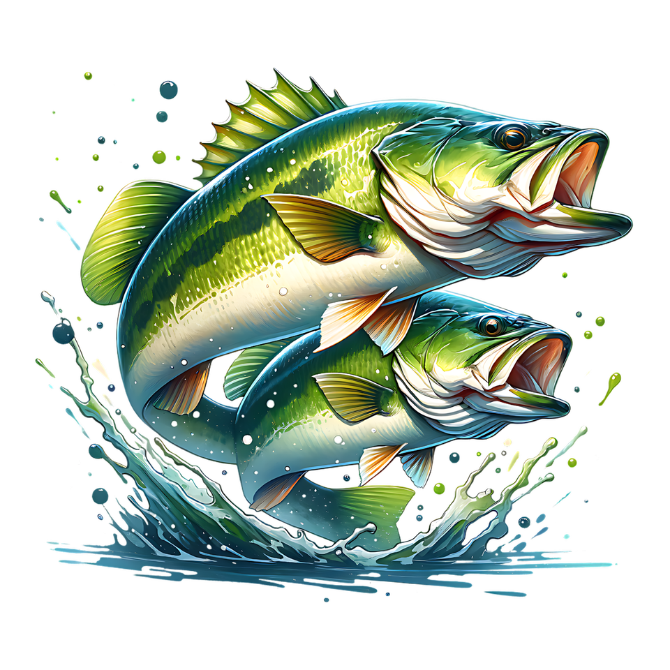 Sports   fishing dual bass jumping img 0610