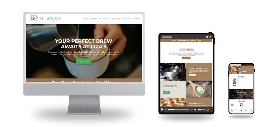 responsive website for Lake Macquarie café.