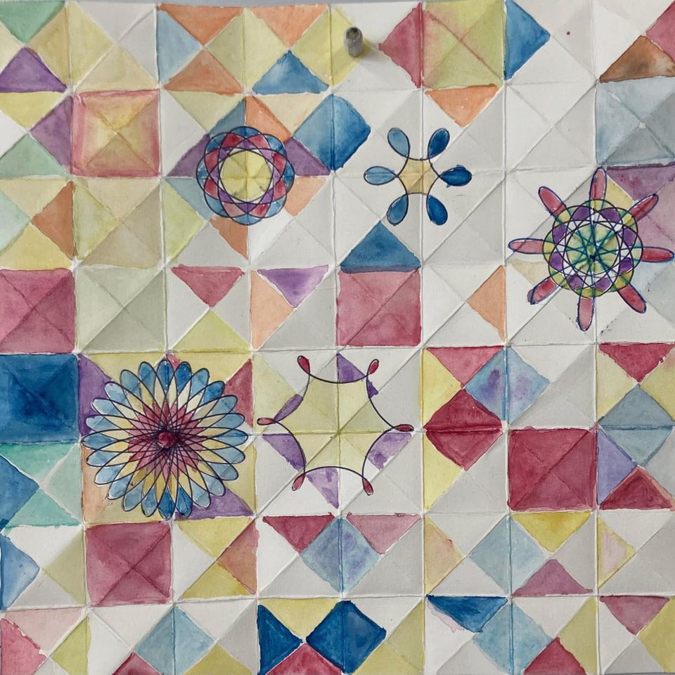 Watercolor origami