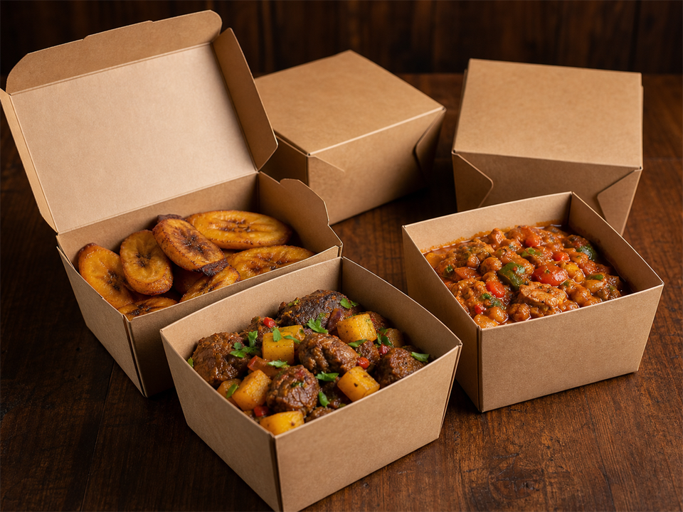 Plain takeout boxes
