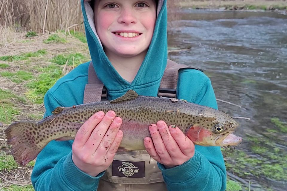 Youth with Rainbow Trout
