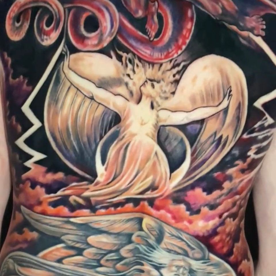 Adrian in progress replica william blake painting