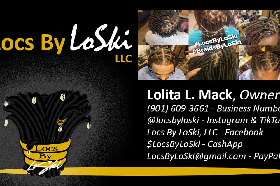 Locs by loski business card front