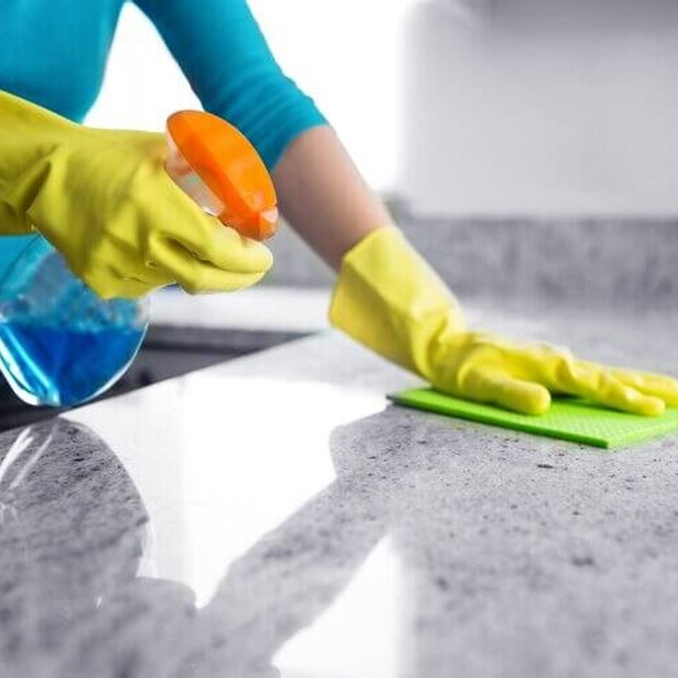 Kitchen countertop spray optimized