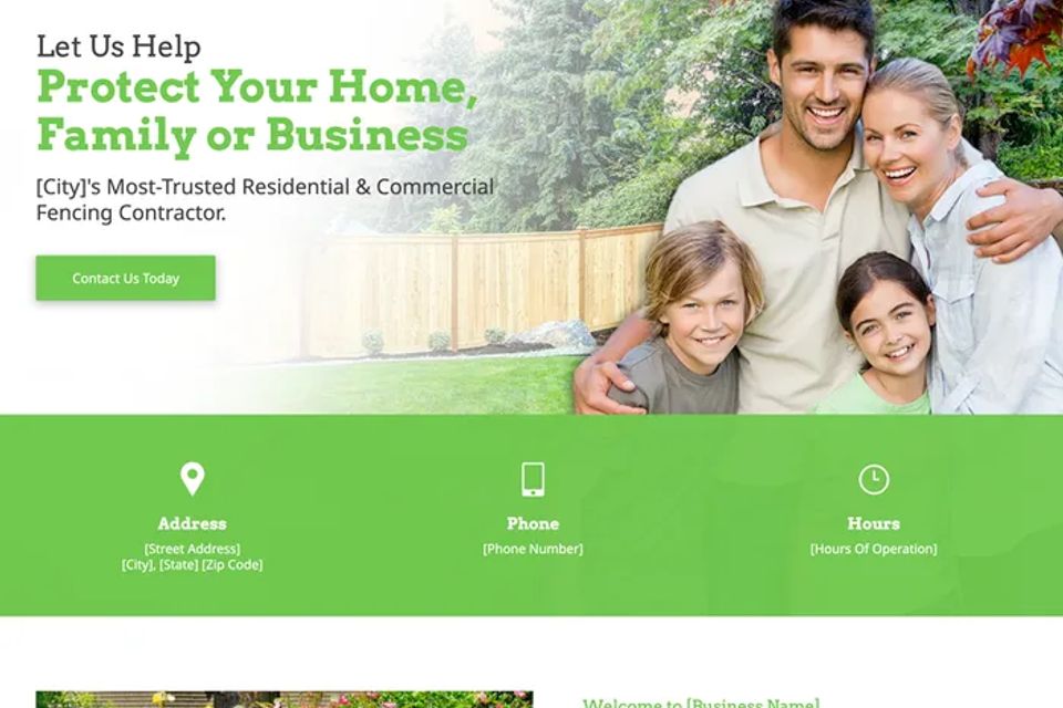 Fence contractor website design theme original