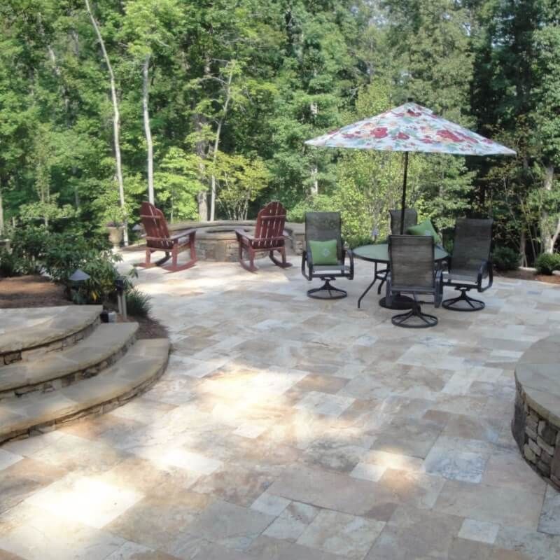 Huntersville travertine pavers patio outdoors