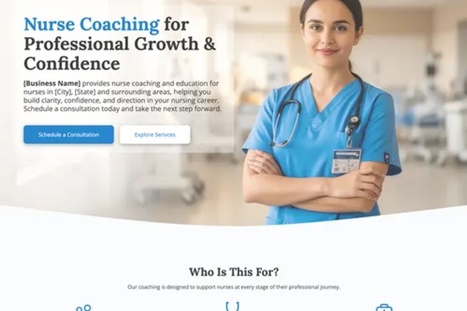 Nurse coaching website design theme original