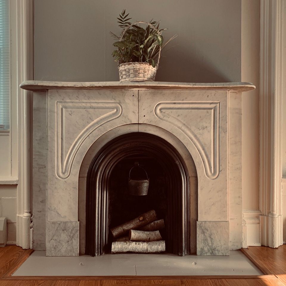 Dining room fireplace
