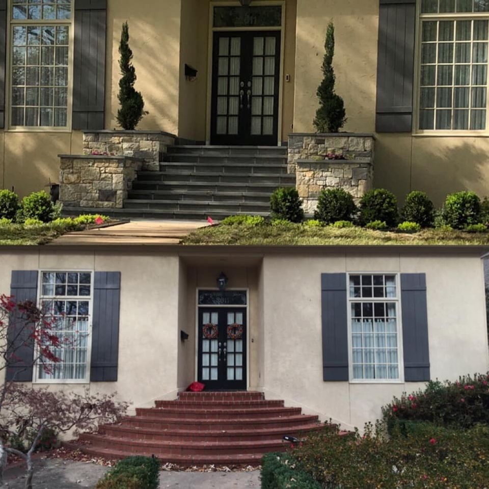3d solutions general contractors   tulsa oklahoma   front porch approach stairs landscaping remodel exterior contractor before after 1
