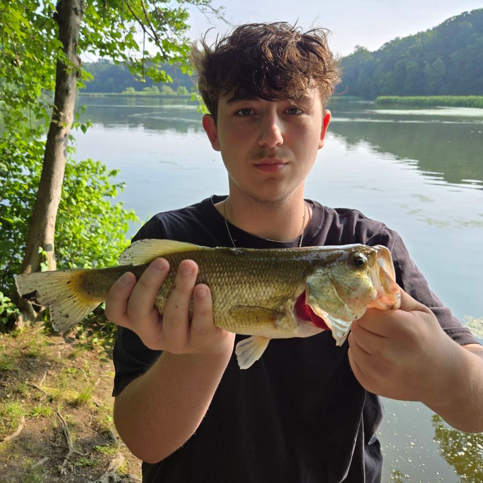 14-year old from Columbia, PA caught a bass on Octoraro Lake.