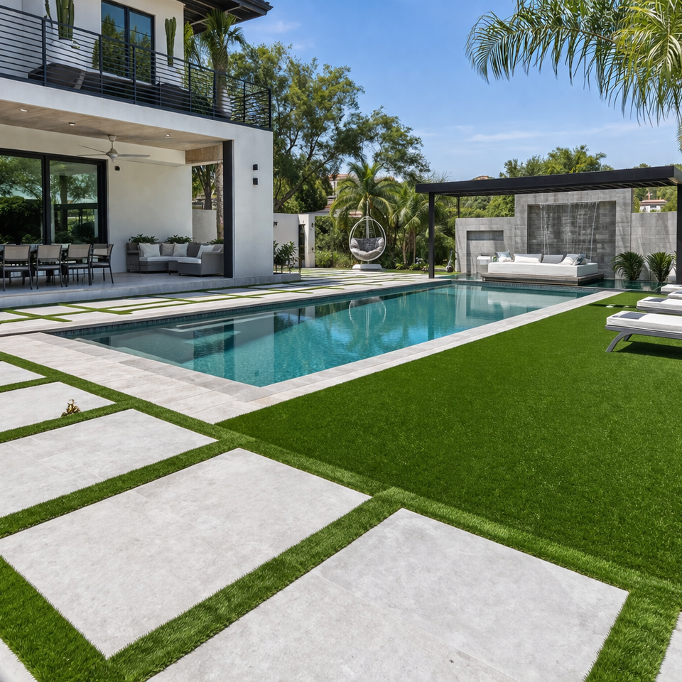 Porcelain Pool Deck Installation