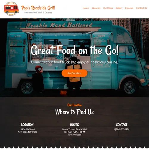 Best food truck website template original