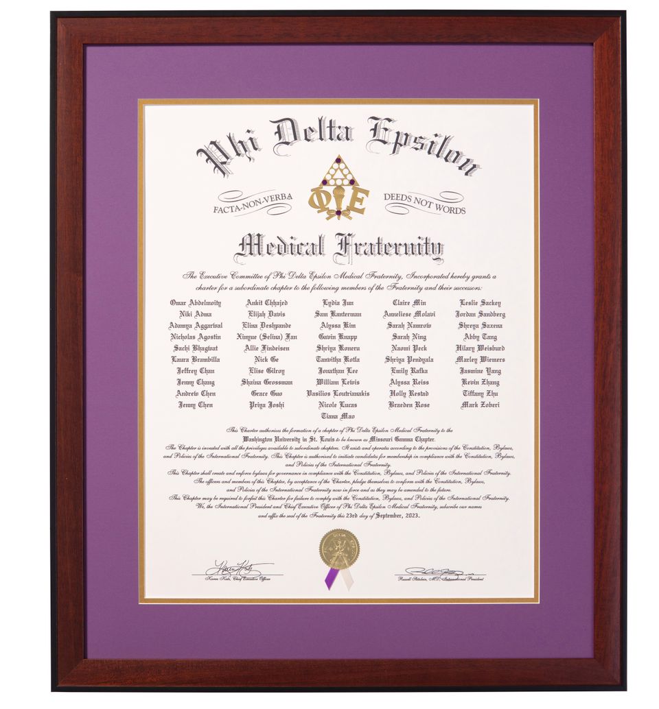Pde charter framed