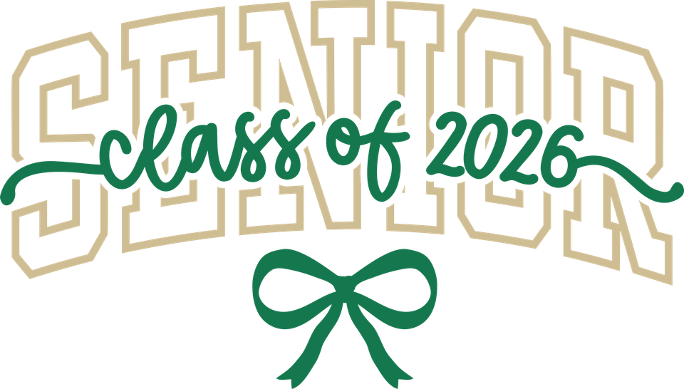 School   senior 2026 bow gold green
