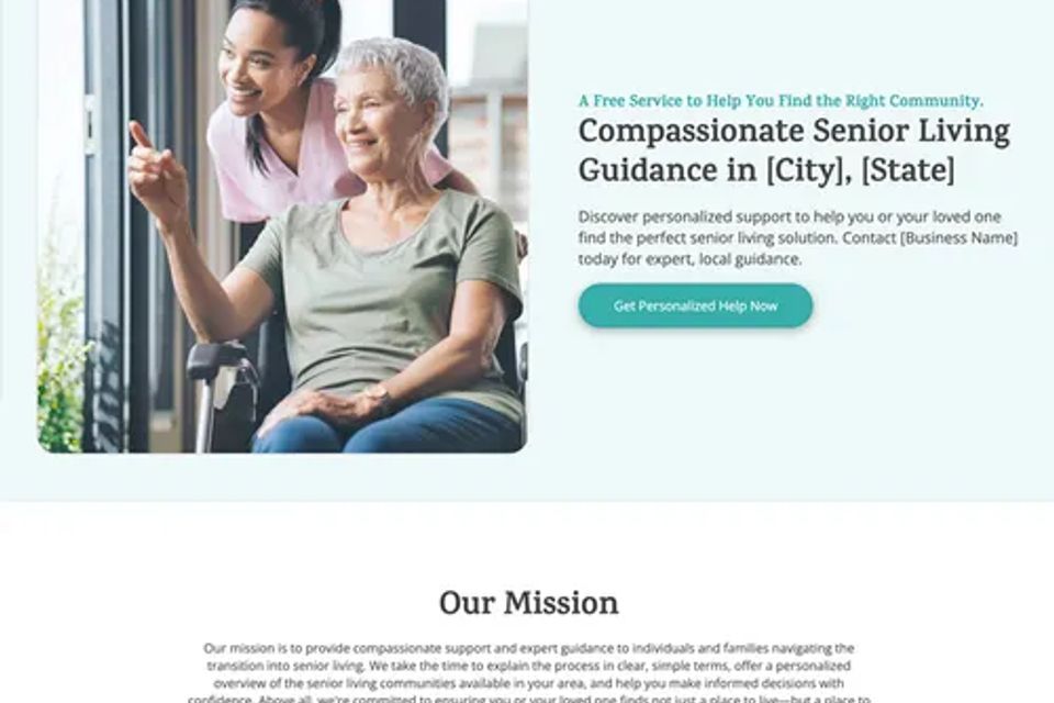 Senior living advisor website design theme template original (1)