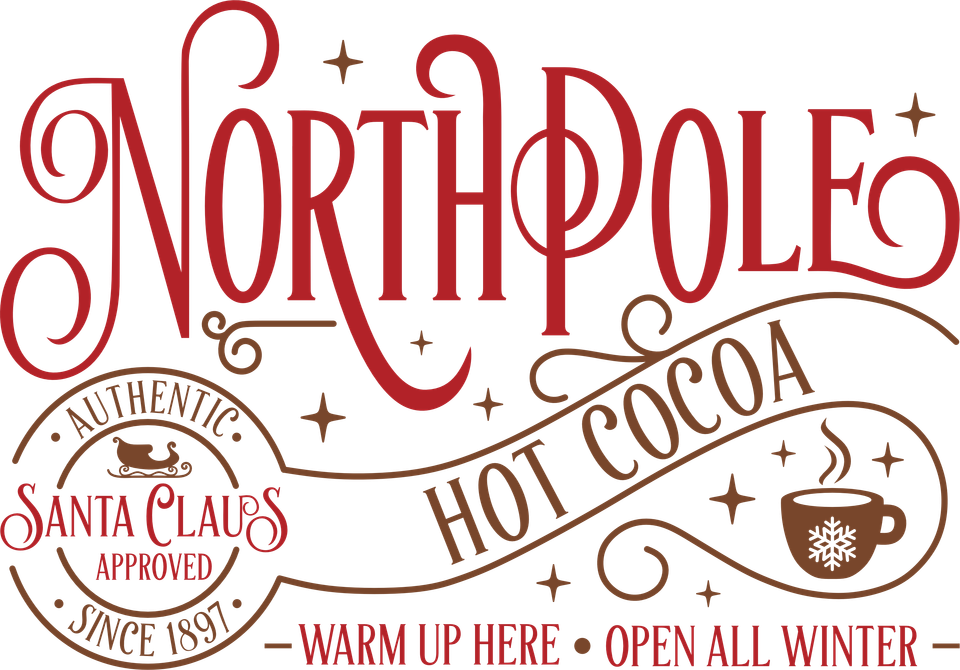 Seasons   christmas north pole hot cocoa red and gold