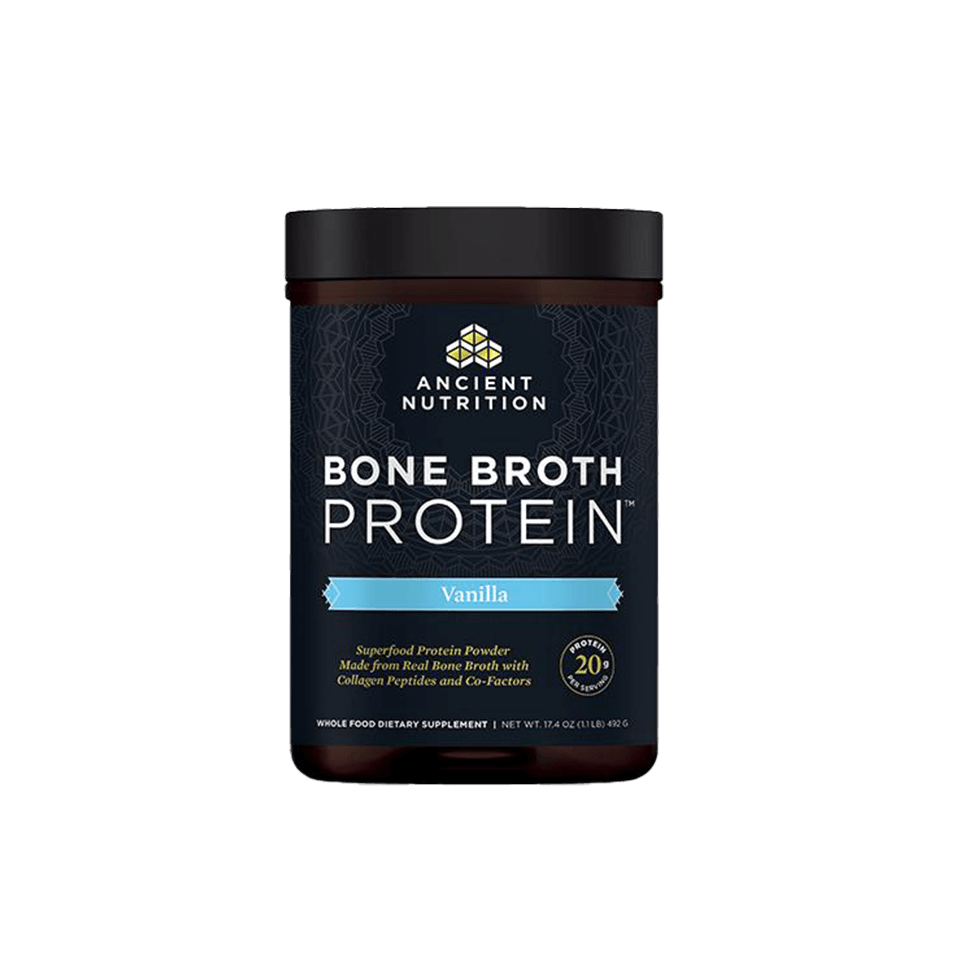 Supplement product vanilla bone broth protein powder