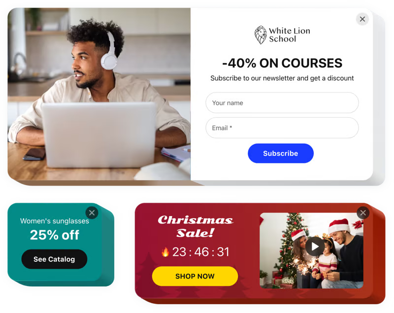 Popup website launcher