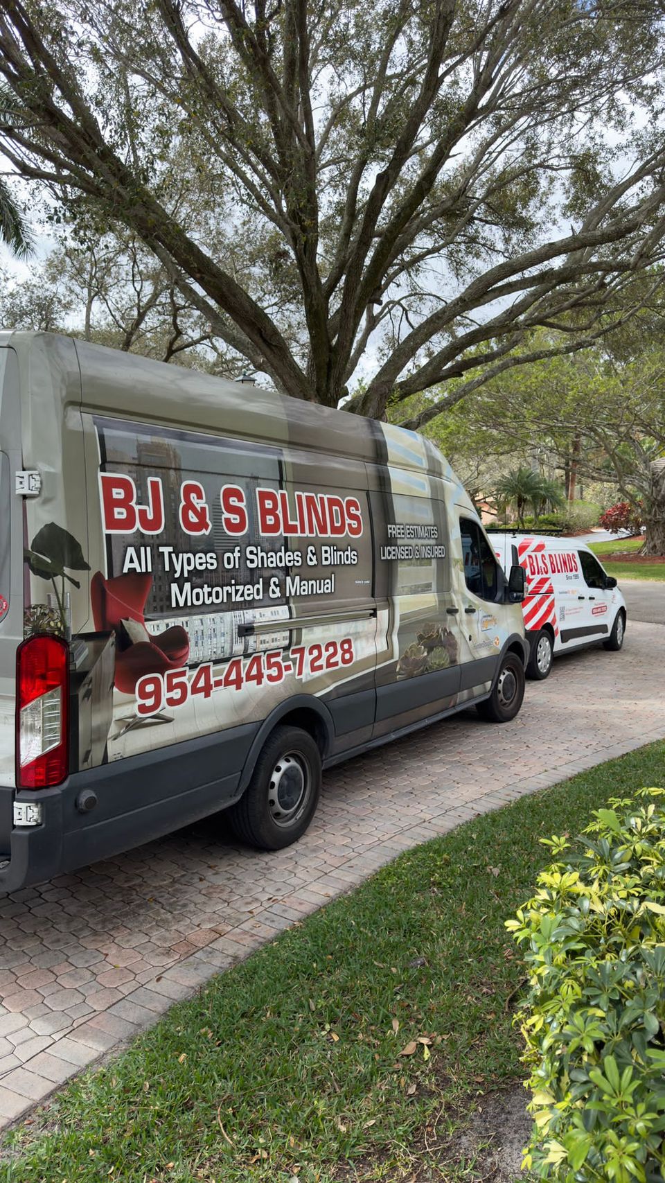 BJ&S Blinds branded work van used for mobile installations and service