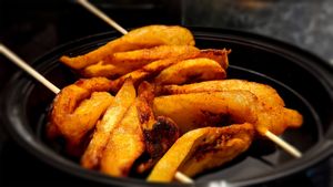 Ma maebelle's one love cafe fried plantains on a stick