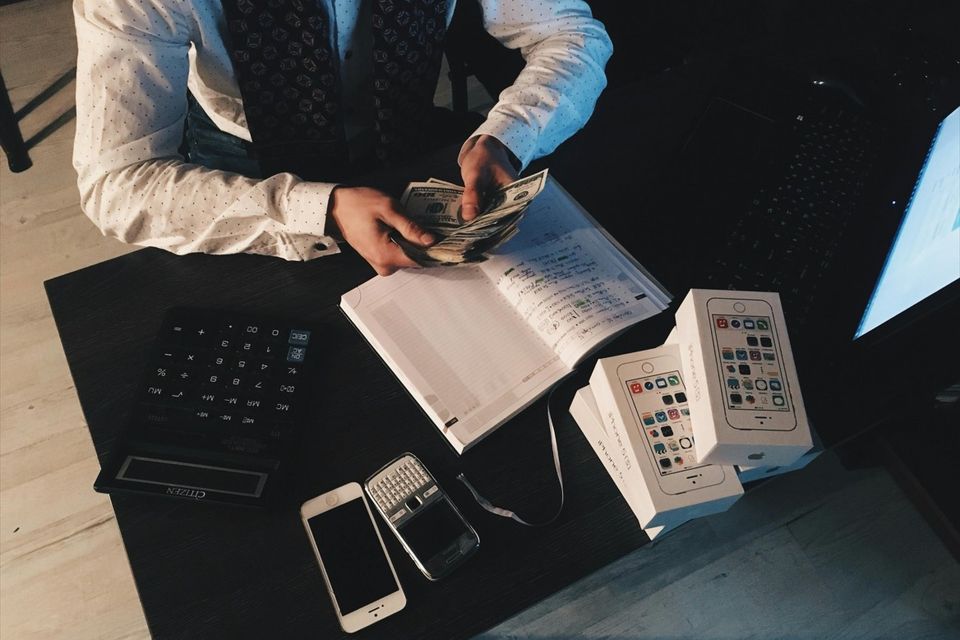 Person at accounting desk