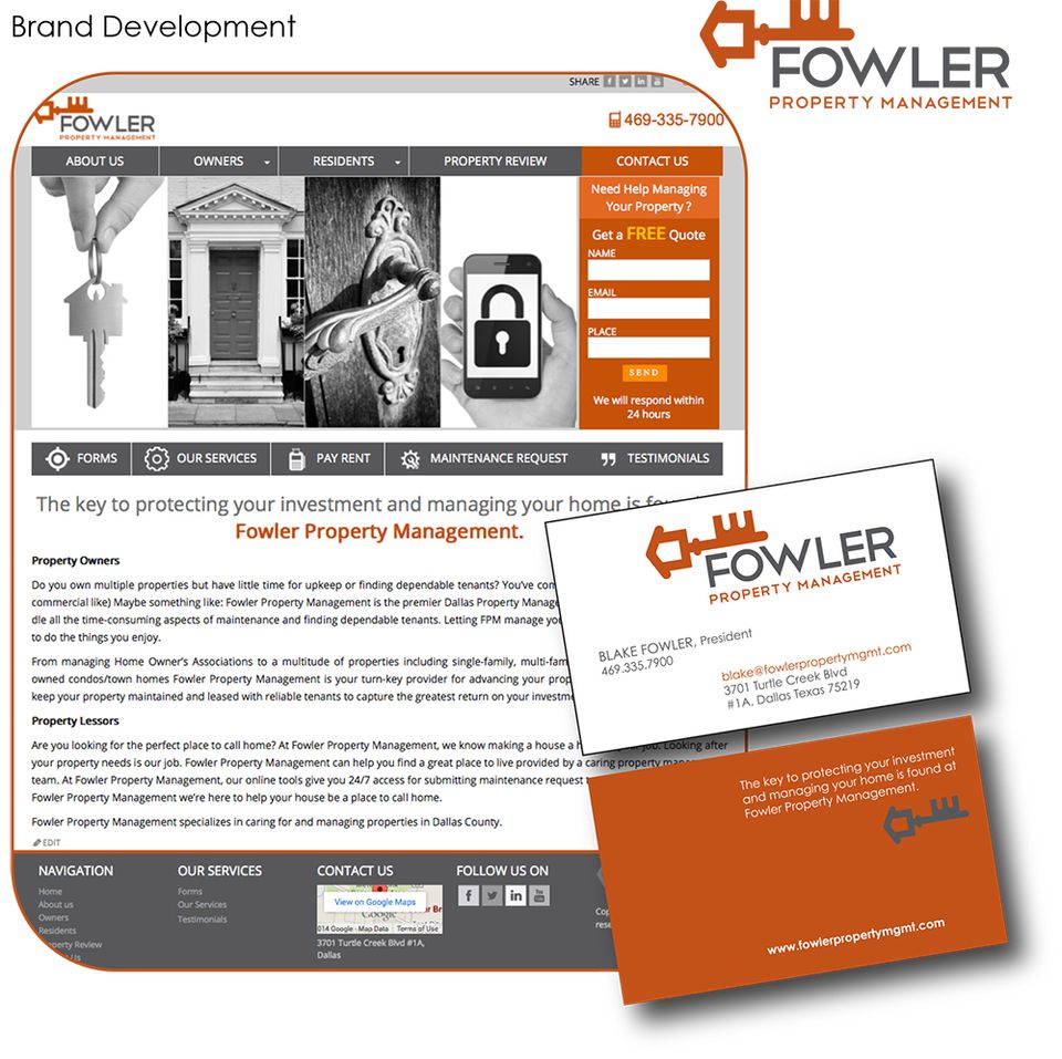 Fowler Property Management web and brand design