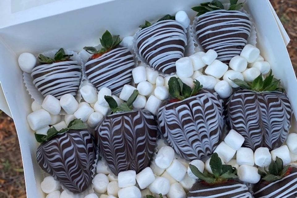 marshmallows and strawberries