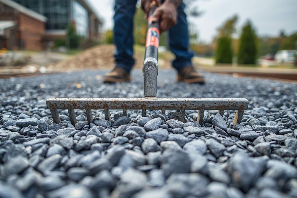 Gravel grading and leveling