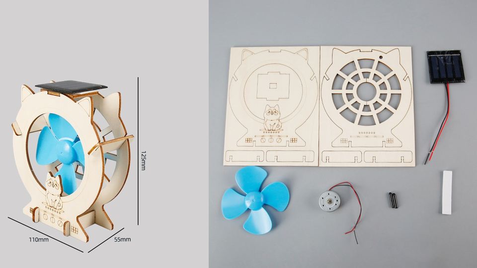 01. okyn g6795 solar powered diy fan kit wooden stem educational project science toy for home school classroom (3 3)