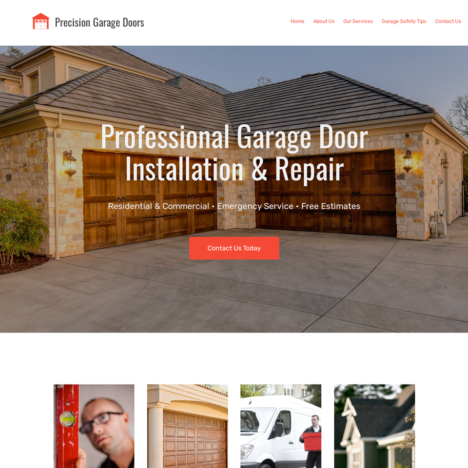 Garage door repair website theme