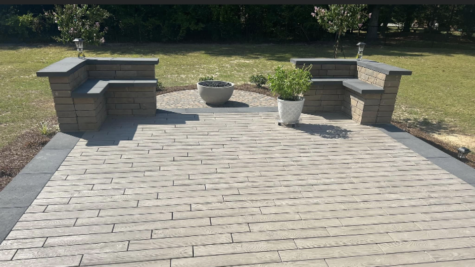 Photo of custom patio in la grange nc, custom paver patio near kinston nc, fulchers lawn & garden la grange nc