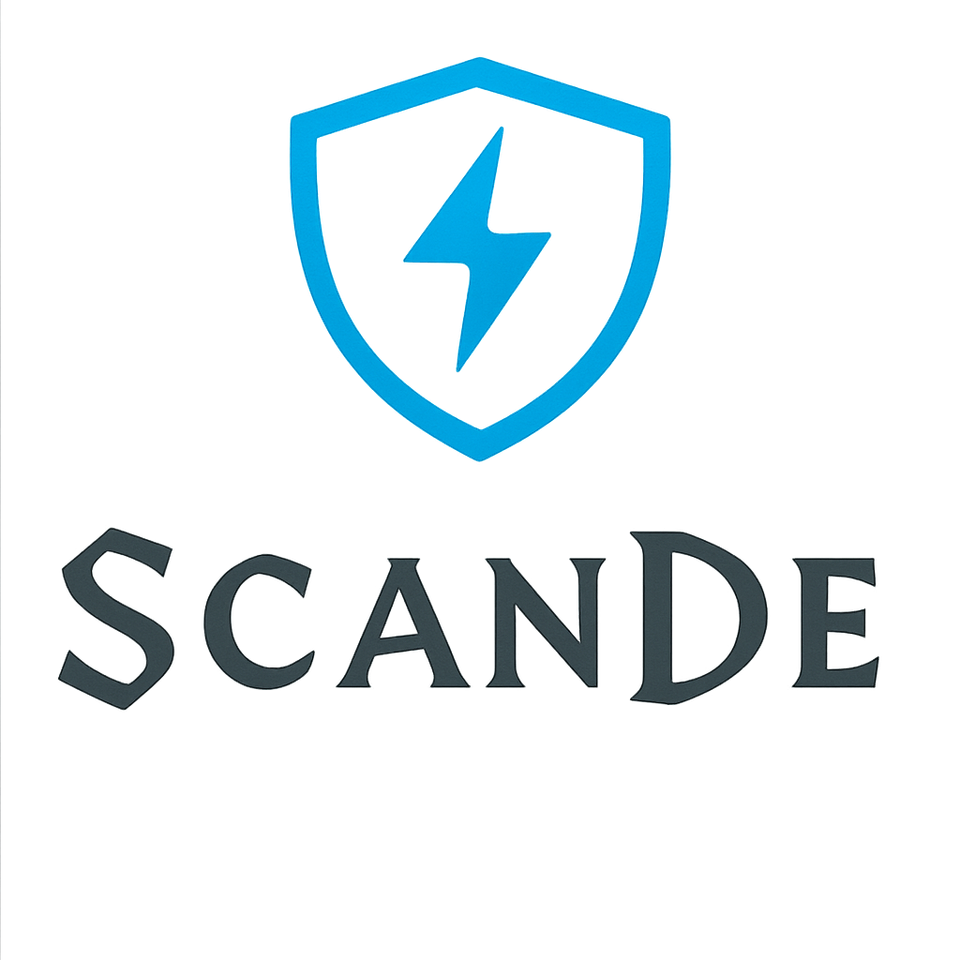 Scande logo with lightning bolt
