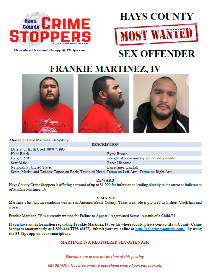 Martinez most wanted poster