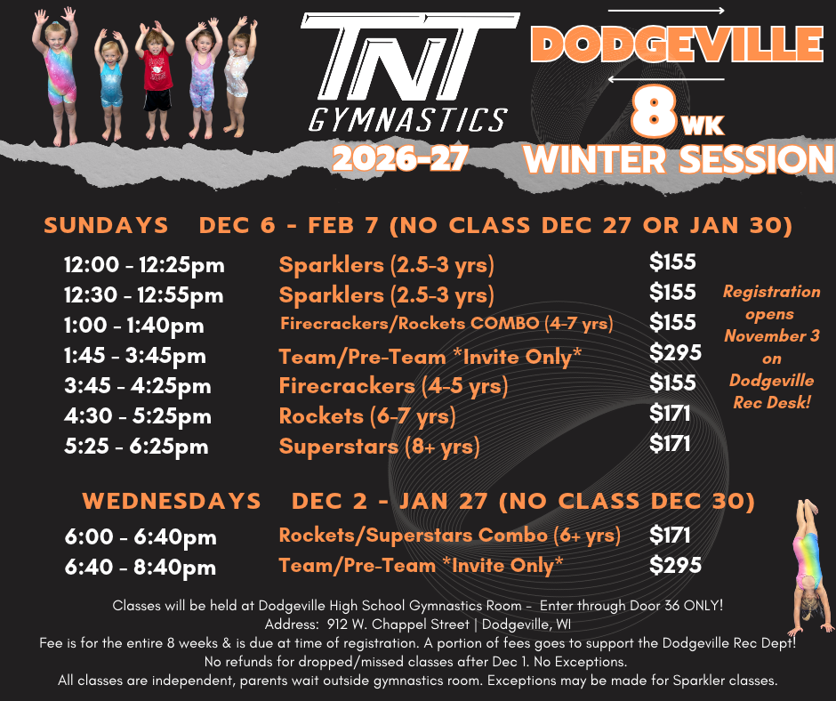 Dodgeville 8 wk winter session 2026 27