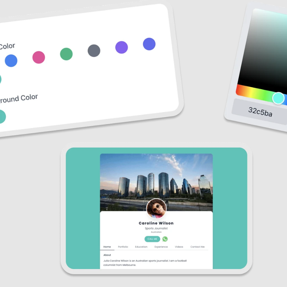 Digital business cards   custom color 18