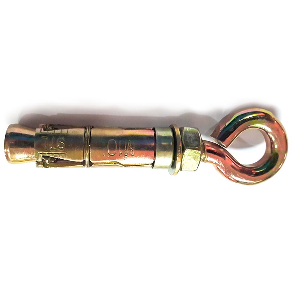 Yellow zinc anchor eye bolt