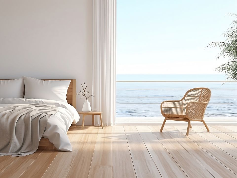 Vecteezy ai generated white bedroom on wooden flooring is sitting 34528977 (1)